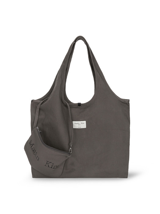 MATIN CRACKED LOGO ECOBAG IN CHARCOAL