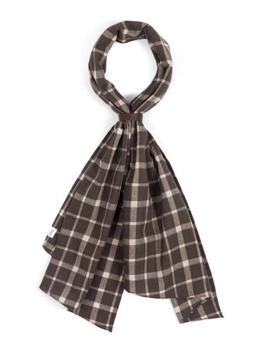 WD CHECK SCARF (dark brown)