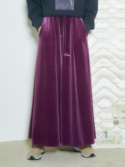 BABY VELVET SLIT SKIRT [PURPLE]