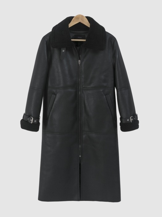 Premium shearing long coat [BLACK]