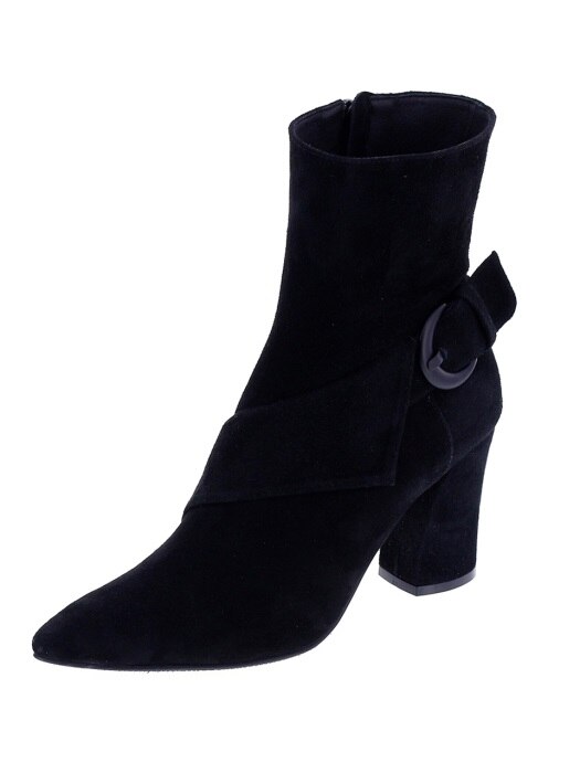Suede Belted Ankle Boots P9521