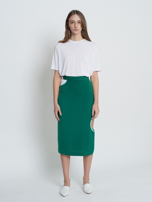 Color Blocking Skirt(Green) 