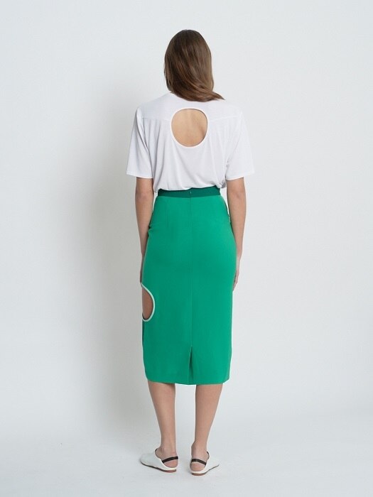 Color Blocking Skirt(Green) 