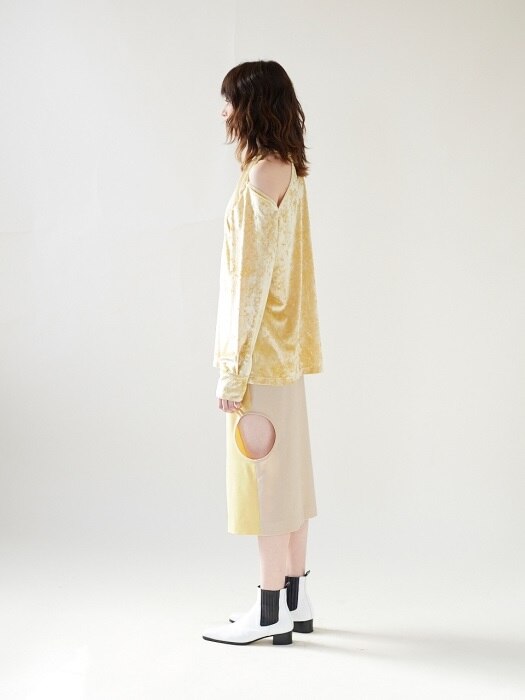 Color Blocking Skirt(Yellow)
