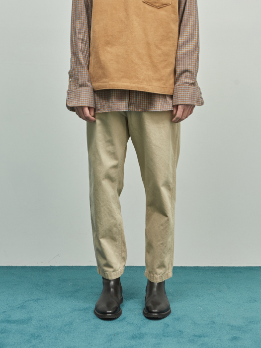 19SS TAPERED ANKLE CHINO PANTS (BEIGE)