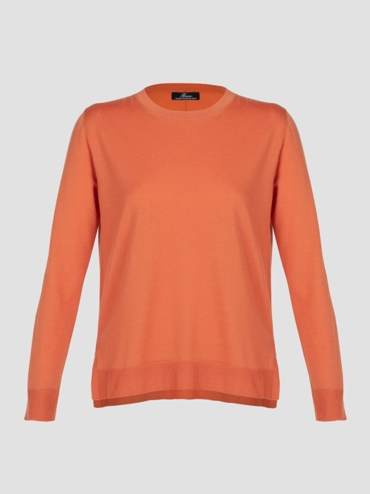 Superfine Wool Knit Top - Orange Coral 
