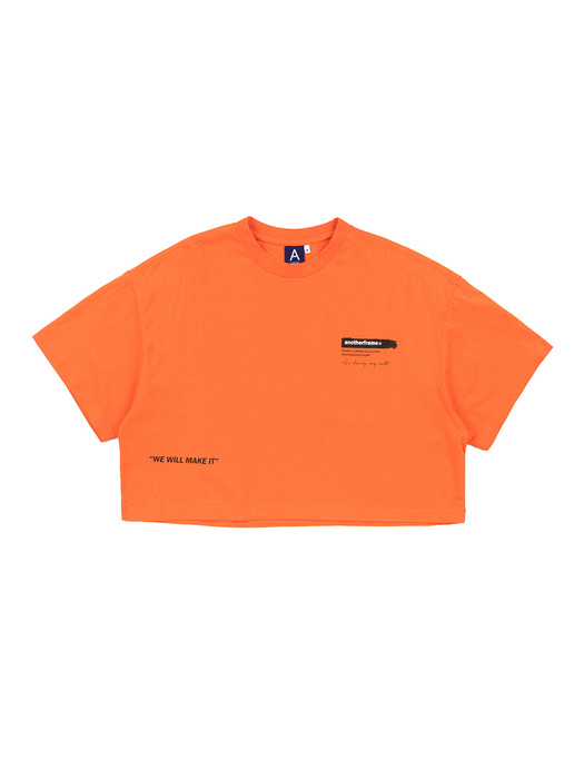 BRUSH LOGO CROP T-SHIRT (ORANGE)