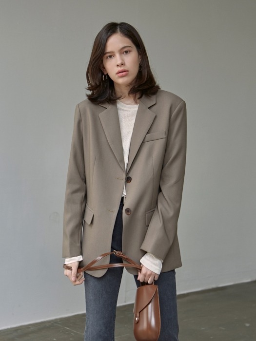 CLASSIC OVER TAILORED JACKET_KHAKI