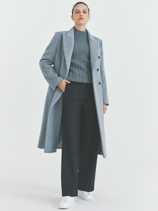 Double-breasted Tailored Coat_3colors