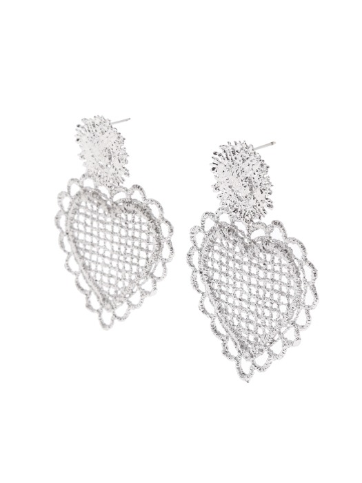 1930 drop Heart Earrings