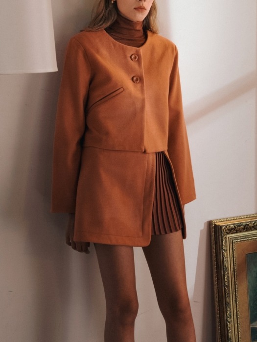colette pleated mini skirt (orange rust)