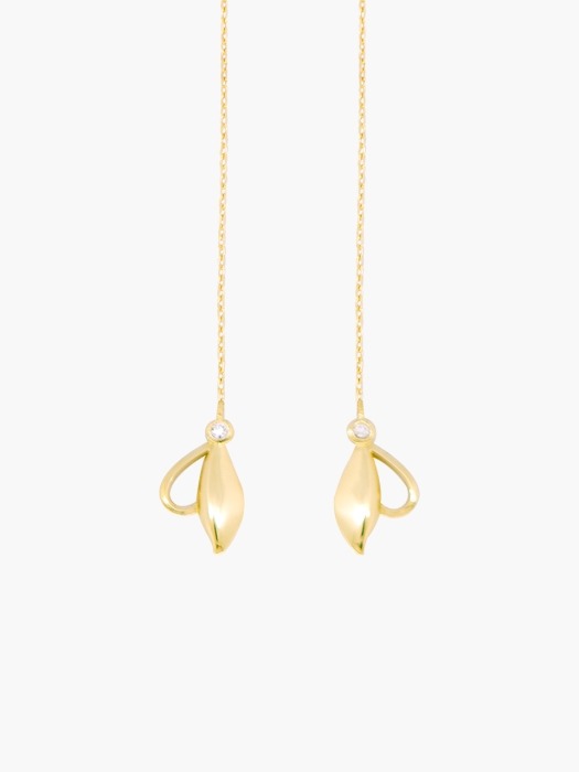 Mini petal Drop Earrings (14k Gold)
