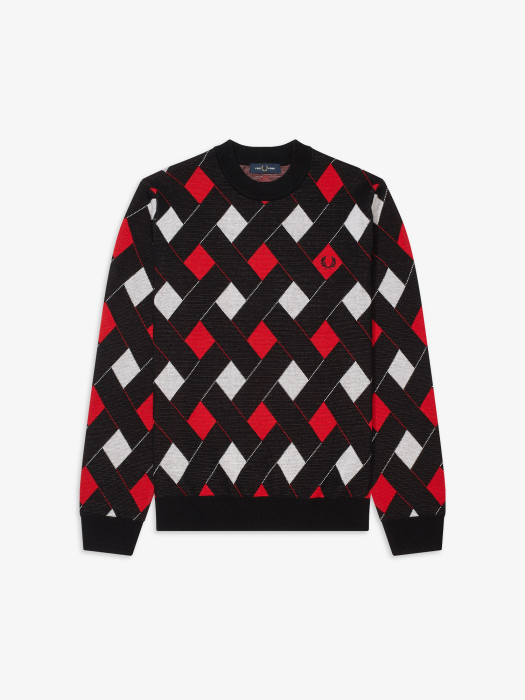 [Authentic] Jacquard Crew Neck Sweater(102)