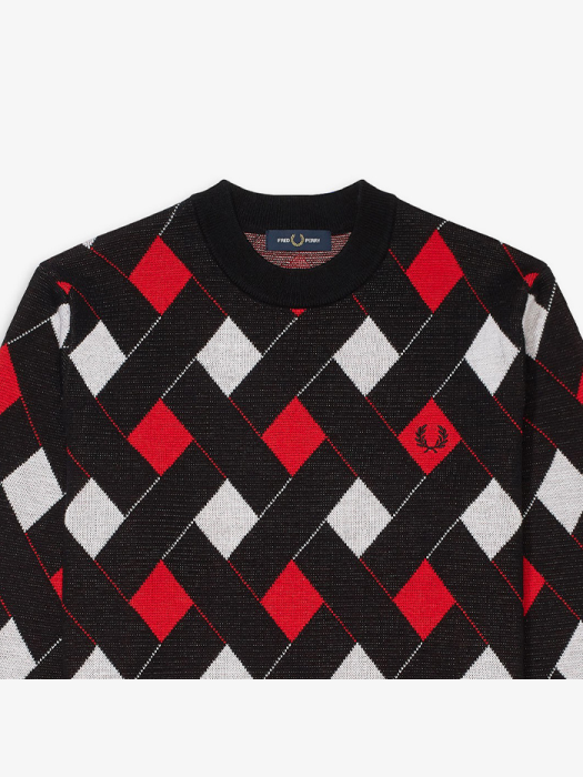 [Authentic] Jacquard Crew Neck Sweater(102)
