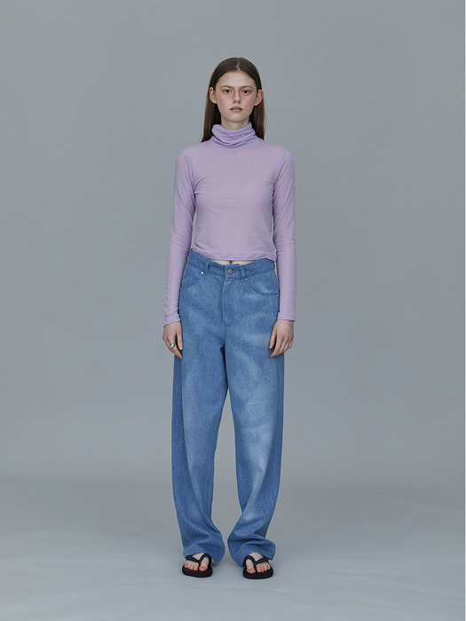 TS93TW06 WOOL SILK CROP TOP - LAVENDER