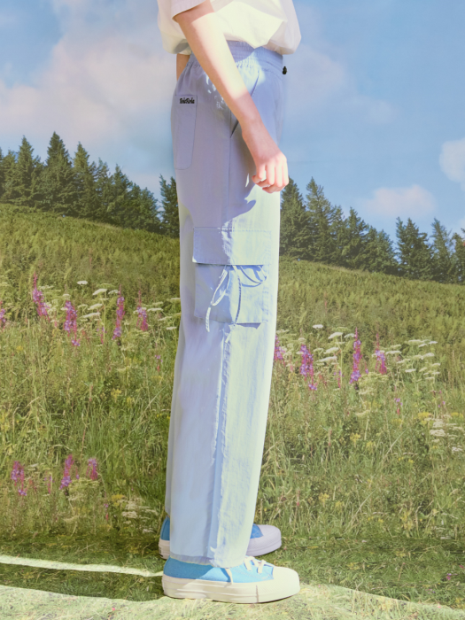 (PT-20142) CARGO STRING JOGGER PANTS LIGHT BLUE