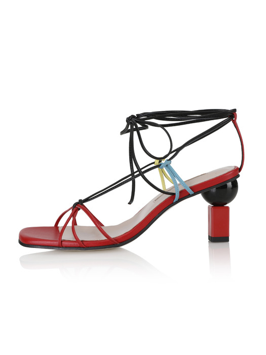 Trophy lace-up sandals / 20SS-S433 Red+Black