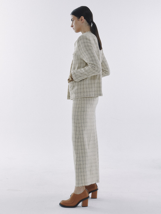 Line Tweed Jacket Ivory