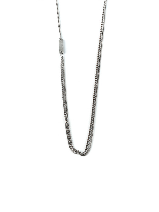 SEWN SWEN SILVER DOUBLE CHAIN NECKLACE
