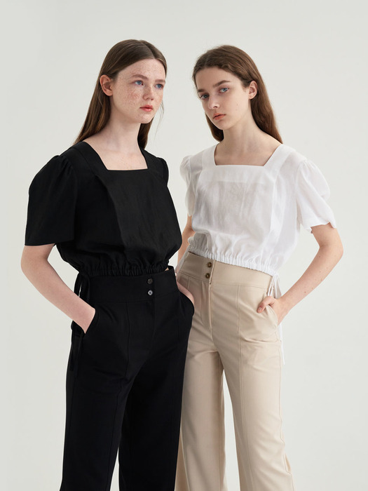 20 SUMMER_Black Tailored Straight Trousers