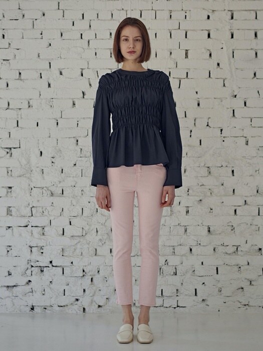 HIDDEN BANDING SKINNY PANTS_pink