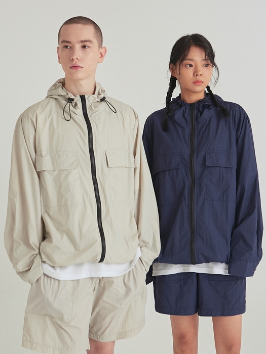 LIGHT WEIGHT ZIP-UP WINDBREAKER_SAND