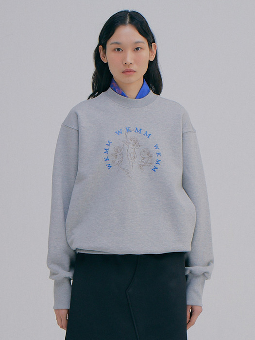 Angel Logo Sweat shirts_Melange Grey