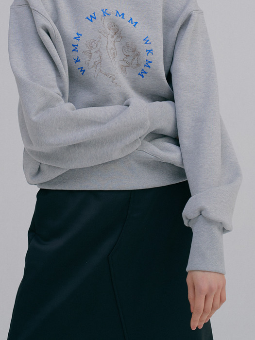 Angel Logo Sweat shirts_Melange Grey