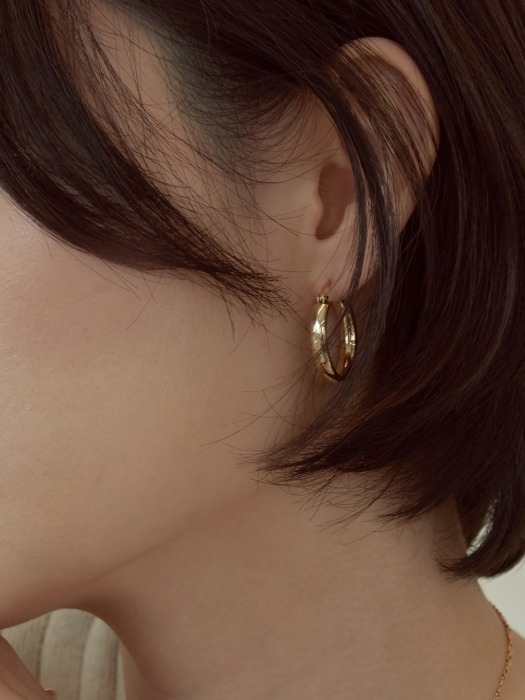 silver925 basic ring earring-gold