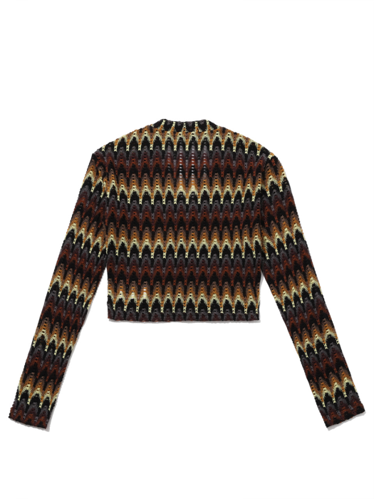 20ICMFW001 Crop knit cardigan_Autumn brown