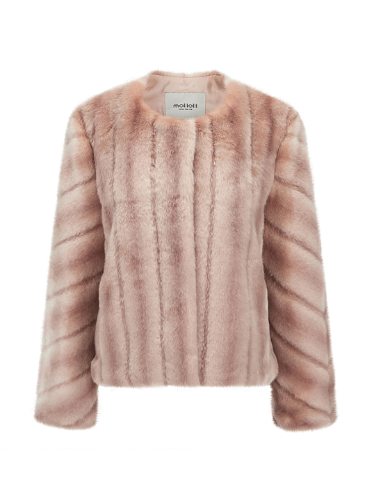 ★MOLLIOLLI★ Prelude Eco Fur Coat [Pink] Molliolli Faux Fur Coat In Pink | ModeSens