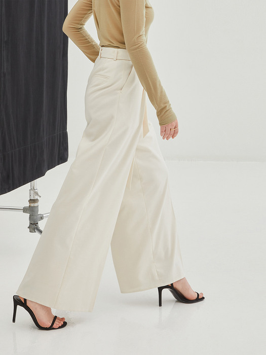 Classic Wide Wool Pants - Ivory