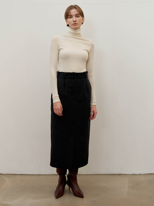 Classic wool skirt - Black