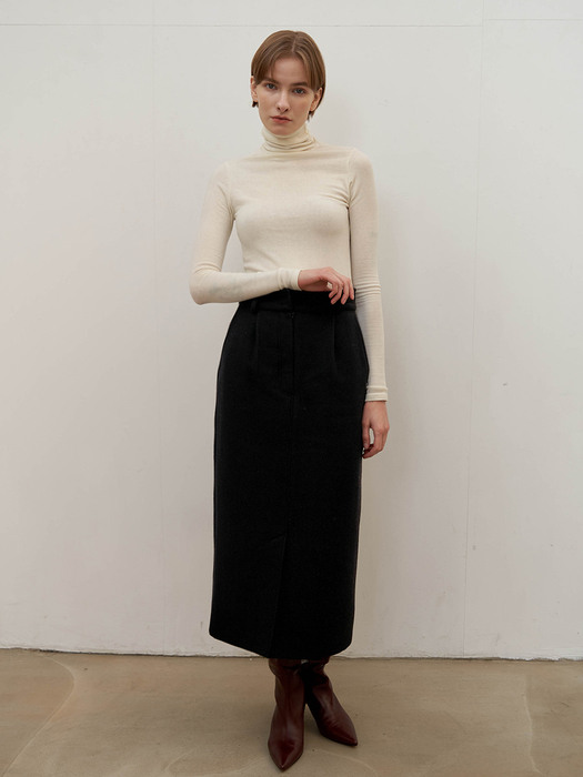 Classic wool skirt - Black