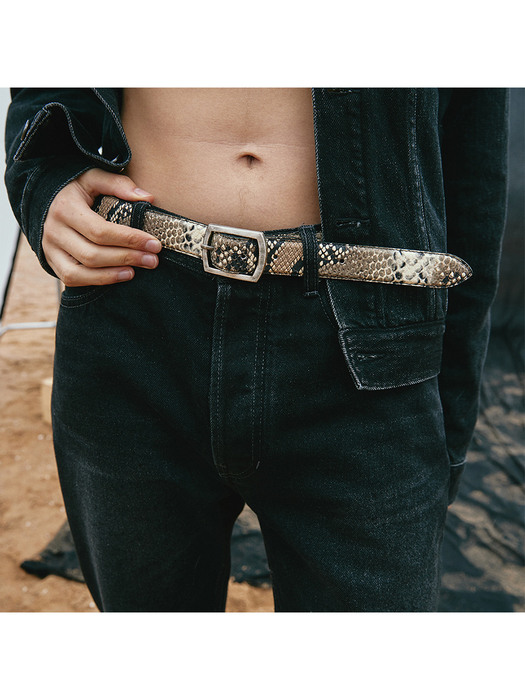 190 Leather Belt - Python (Snakeskin - Embossed)