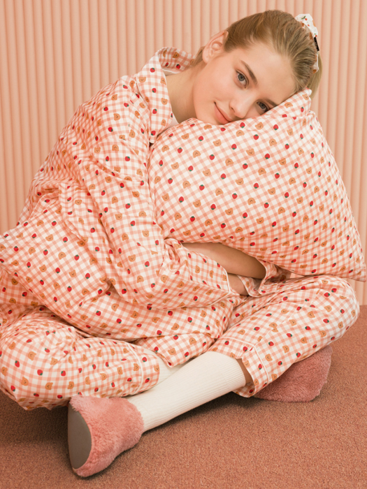 Dot strawberry check-pink(Pajamas)