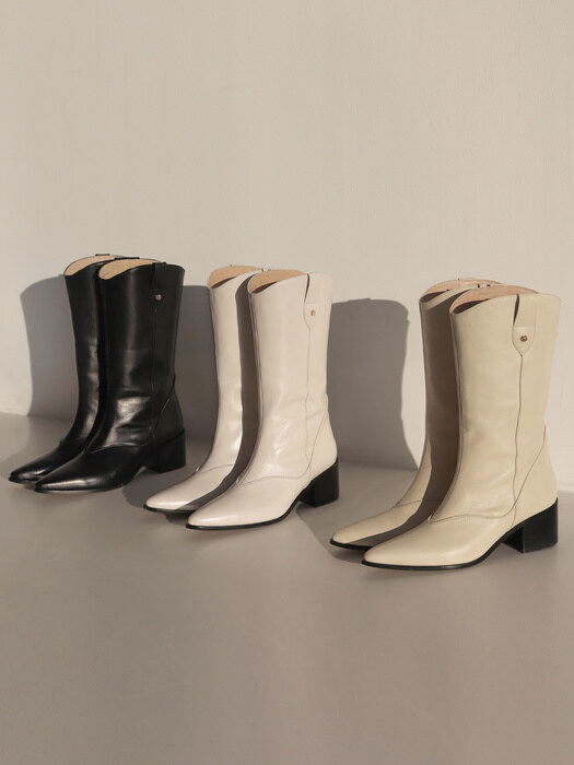 Modern Western Boots_SHELL IVORY (6cm)