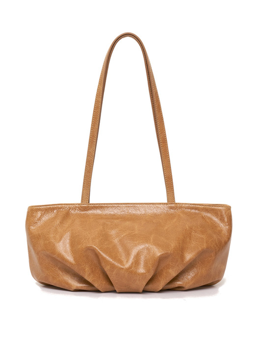 COW LEATHER BUD BAG_PLAIN_CAMEL