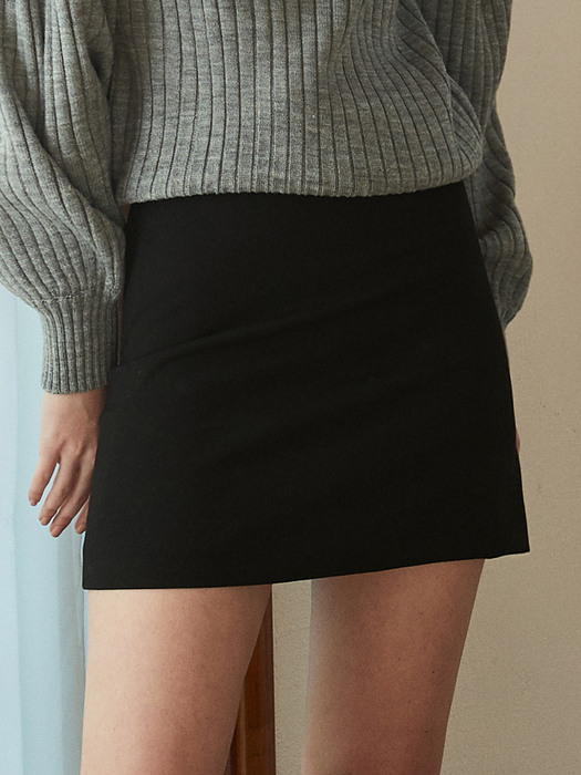 iuw926 rayon mini skirt (black)