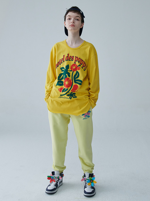 POPPY RUNNER 롱 슬리브 티셔츠/옐로우