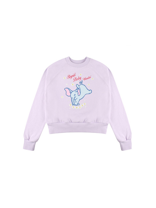 Stupid baby Crop Sweat-shirt [Lilac]