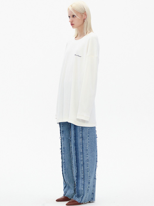 STITCH OVERSIZED T-SHIRT, WHITE