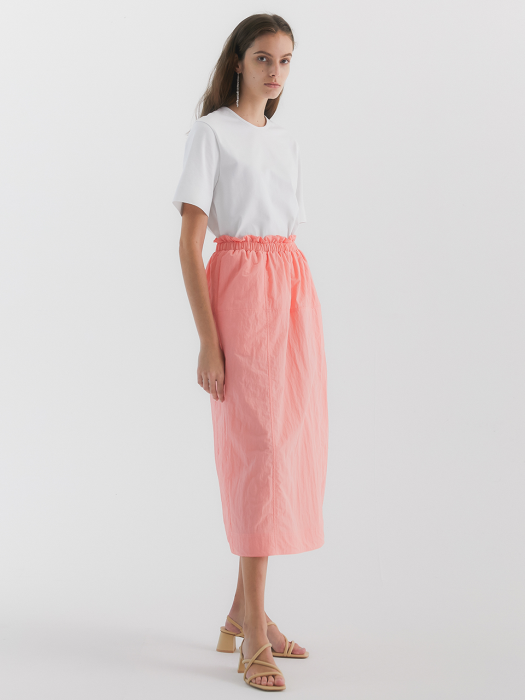 Lola Shirring Skirt_Peach