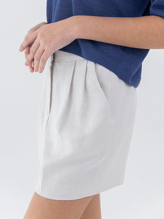 Linen shot pants (soft gray)