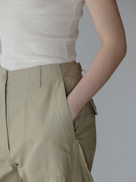 Edie pocket pants (Khaki beige)