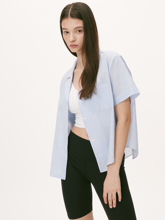 VACANCES SEERSUCKER SHIRT [BLUE STRIPE]