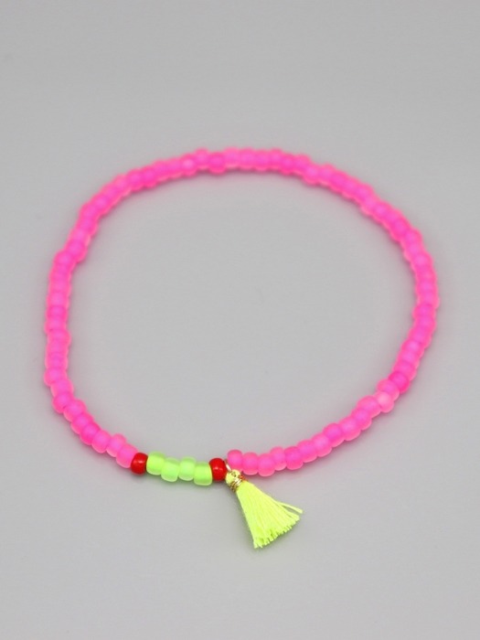 Neon color point tassle beads Bracelet 네온컬러 포인트 태슬 비즈 팔찌 5color