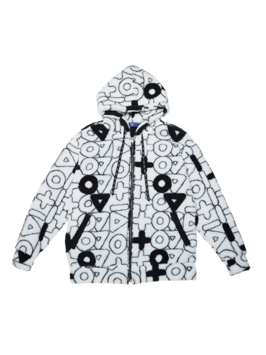 [UNISEX]Patrick ecofur dumble jacquard hoodie zip-up