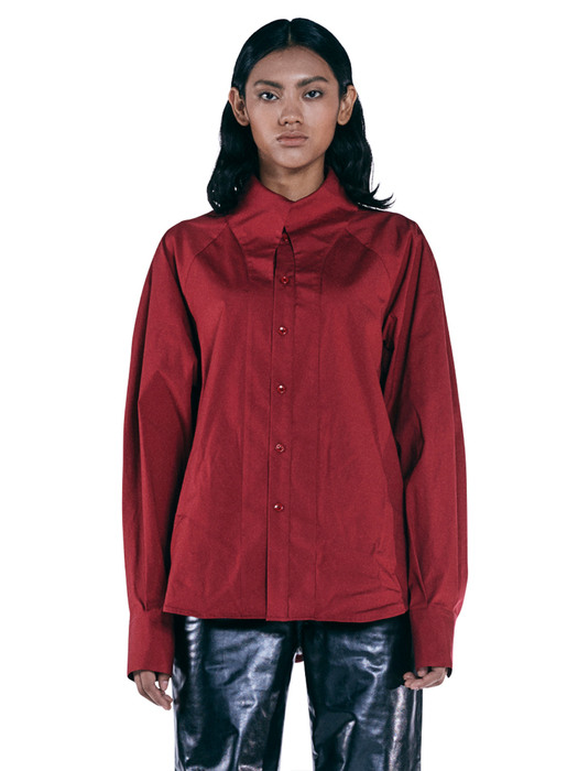 RED LONGER COLLAR SHIRT