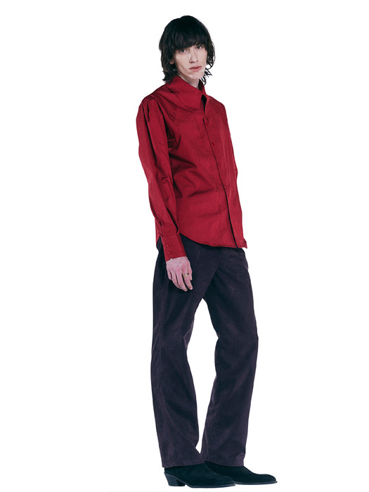 RED LONGER COLLAR SHIRT